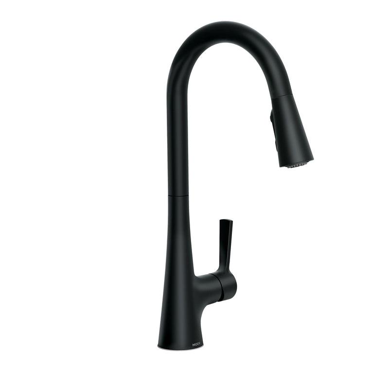 Moen Mikah 1-Handle Pull Down Kitchen Faucet, Matte Black F1