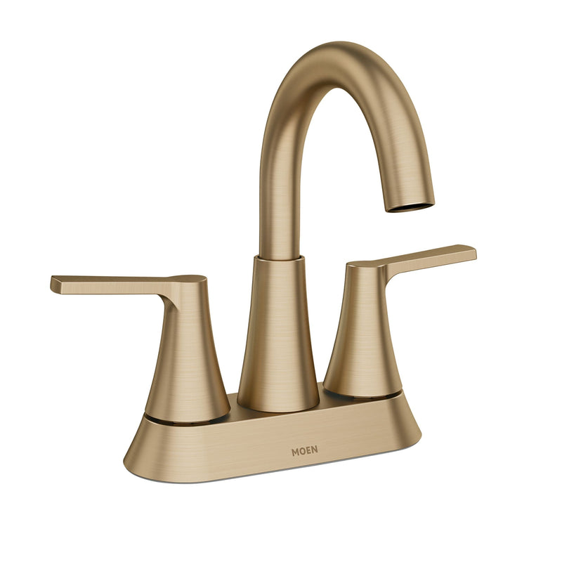 Moen Mikah Double Handle Bathroom Faucet, Bronzed Gold B5