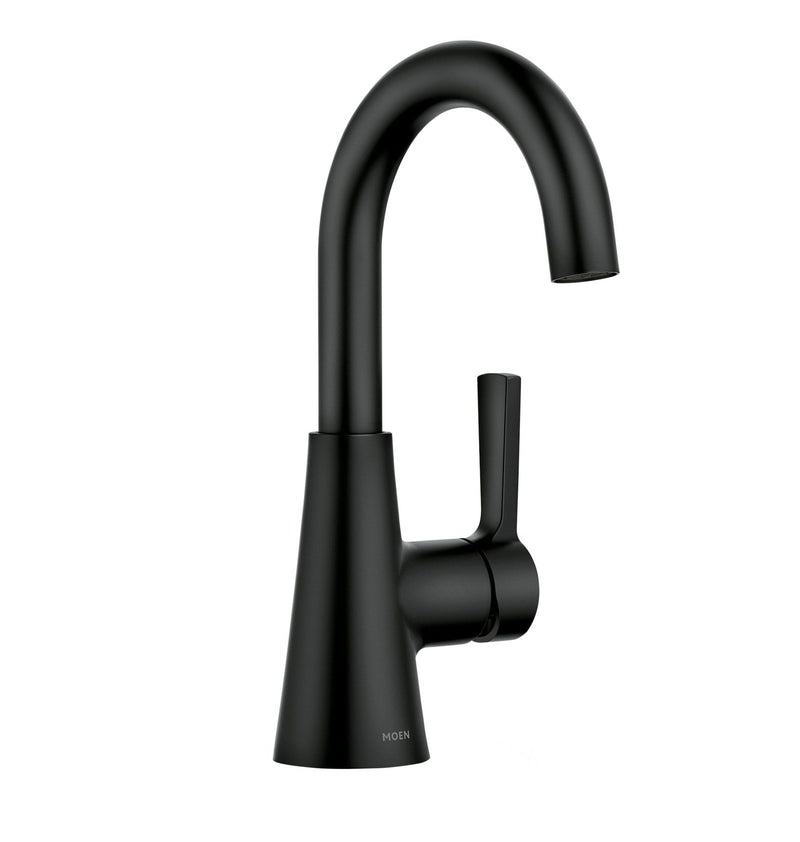 Moen Mikah Single Handle Bathroom Faucet, Matte Black U6