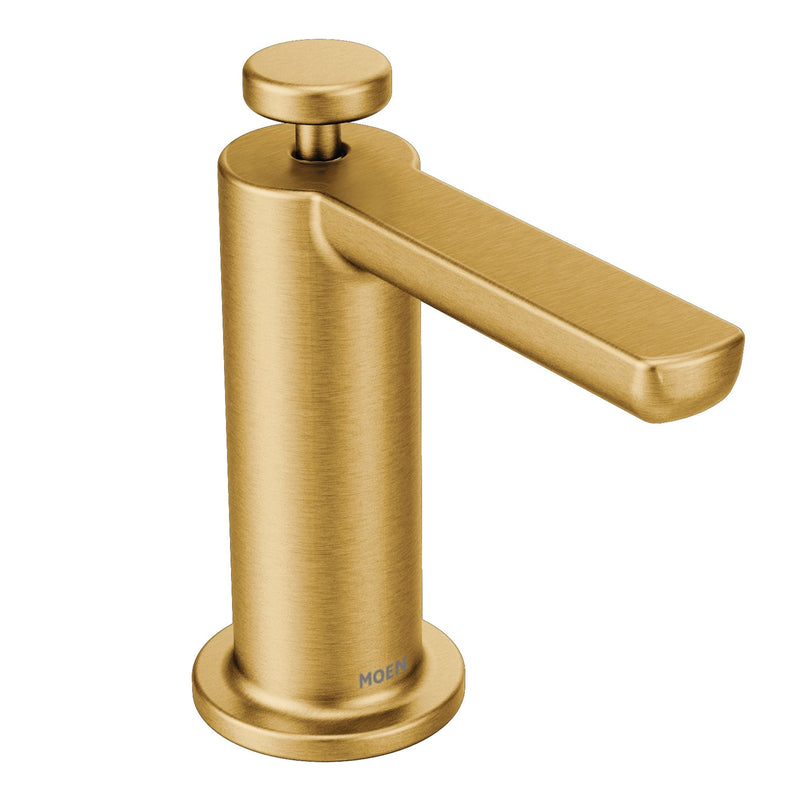 Moen Premium Deck Mounted Kitchen Soap Dispenser with Refillable Bottle, Brushed Gold Y4