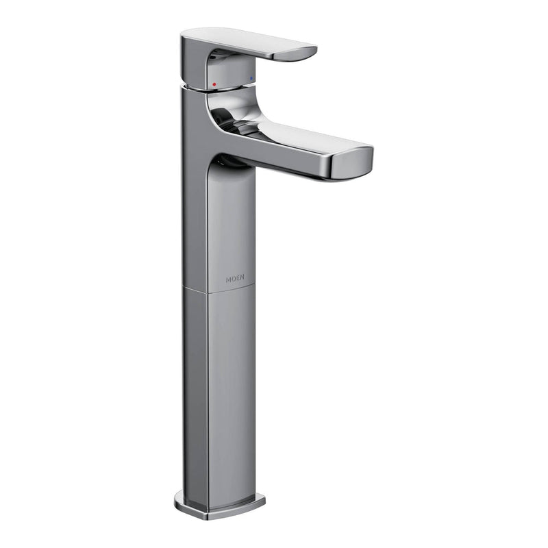 Moen Rizon Single Handle High Arc Vessel Single Hole Bathroom Sink Faucet, WaterSense Certified, Chrome O5