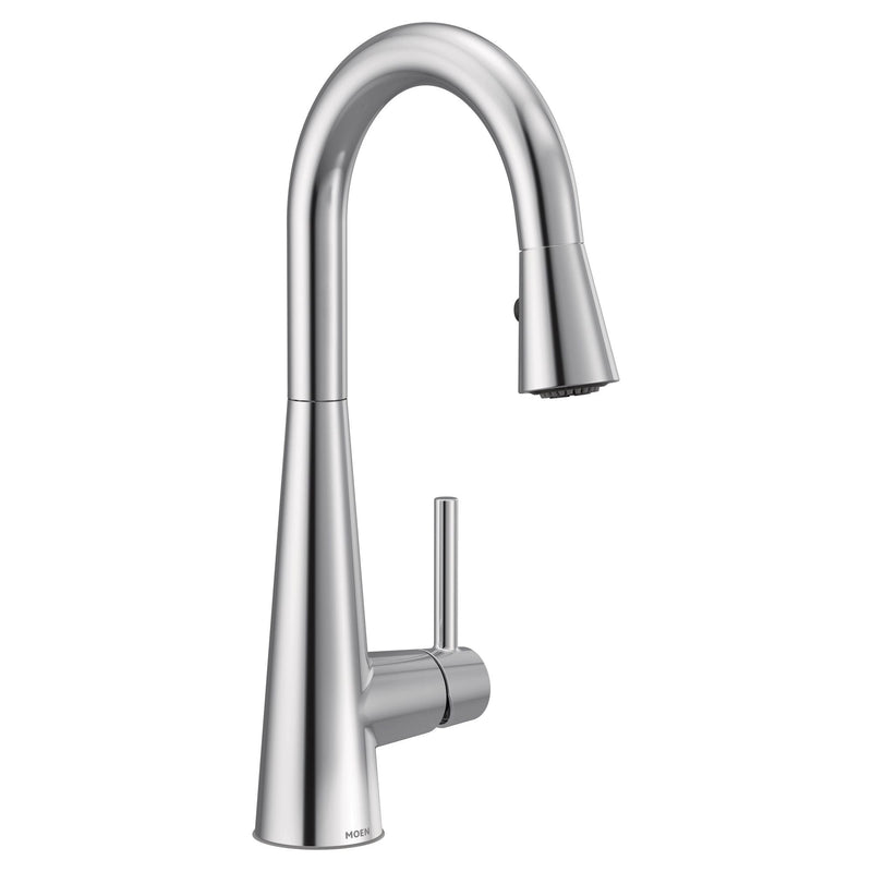 Moen Sleek Single Handle High Arc Pull Down Kitchen Faucet with Power Clean, Chrome C2