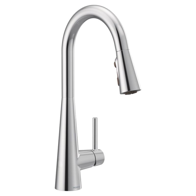 Moen Sleek Single Handle High Arc Pull Down Sprayer Kitchen Faucet with Power Boost, Chrome X1