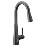 Moen Sleek Single Handle High Arc Pull Down Sprayer Kitchen Faucet with Power Boost, Matte Black