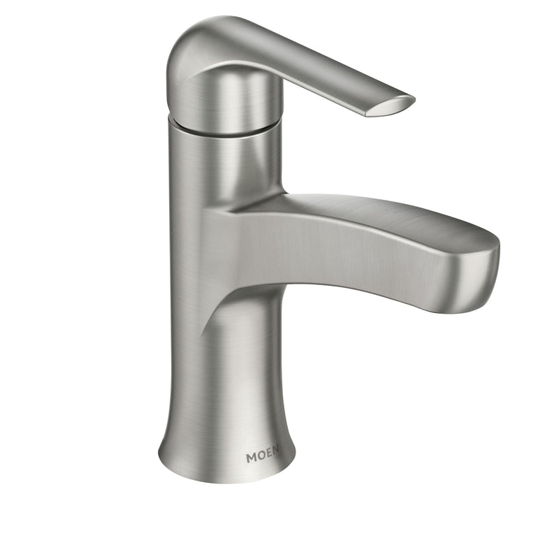 Moen Tilson Single-Handle Brushed Nickel Bathroom Lavatory/Bathroom Sink Faucet with Spot Resist T1