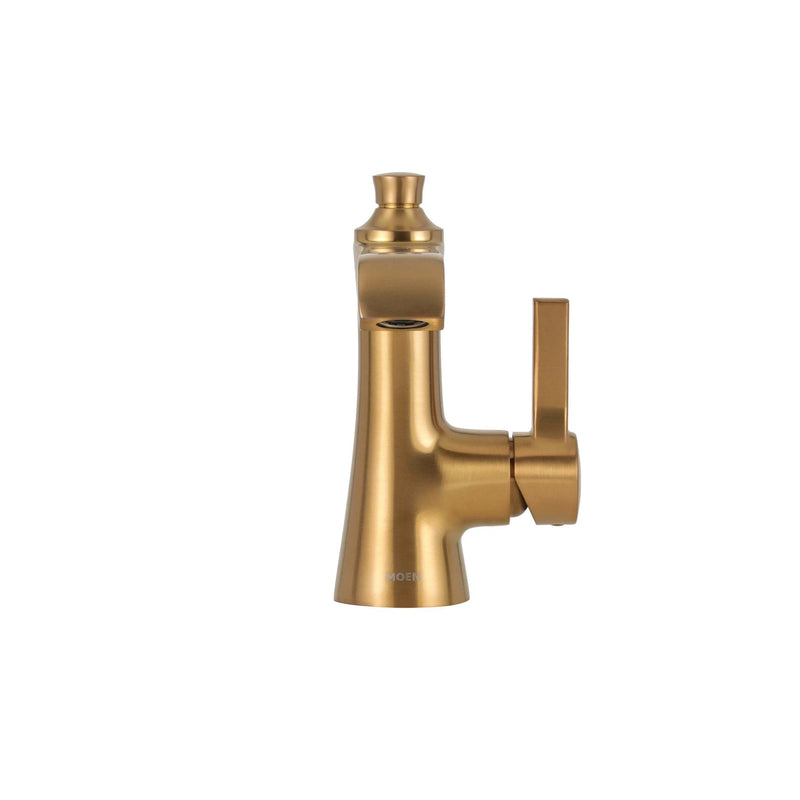 Moen Voss Single Handle High Arc Bathroom Sink Faucet, Brushed Gold T7