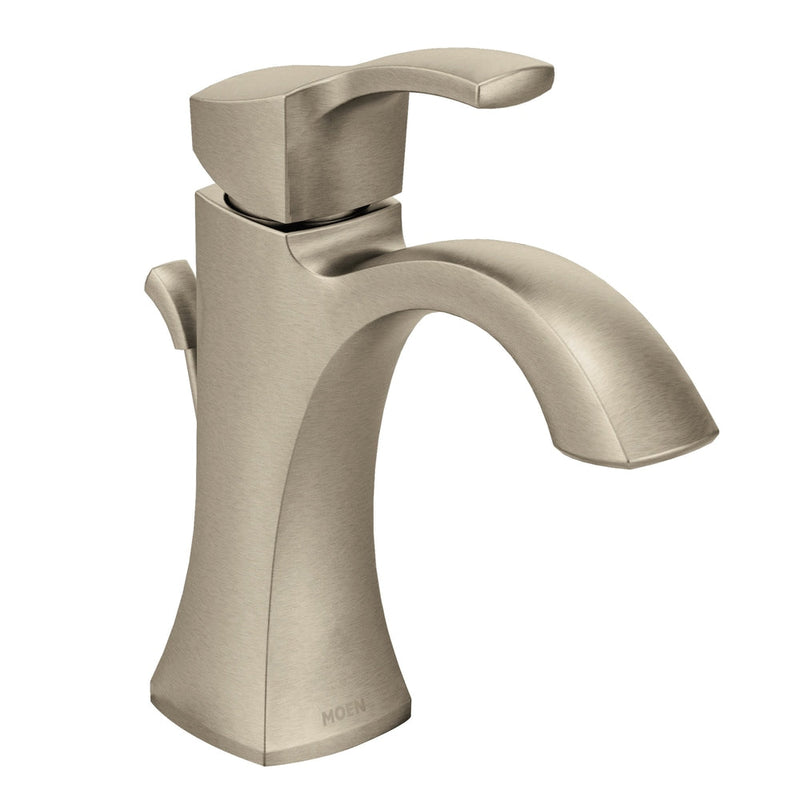 Moen Voss Single Handle High Arc Single Hole Bathroom Sink Faucet, Brushed Nickel O3