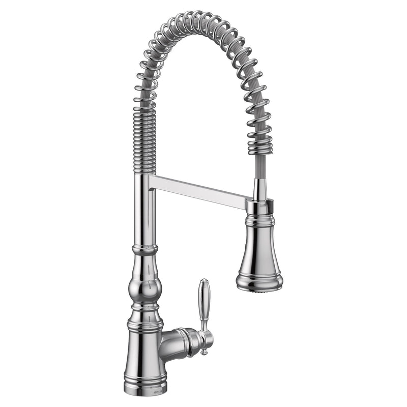 Moen Weymouth Single Handle Pull Down Sprayer Kitchen Faucet with Power Clean, Chrome F3
