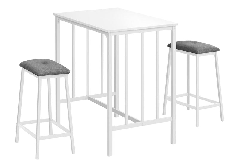 Monarch Specialties Contemporary Bistro Set, White, 3-pc W9