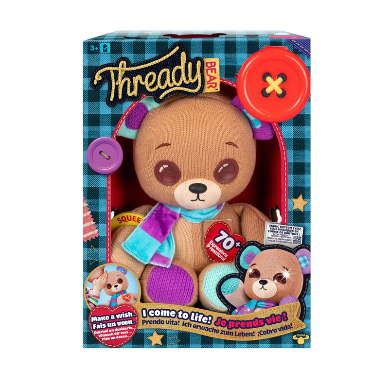 Moose Thready Bear Interactive Plush Teddy Bear, Ages 3+ I1