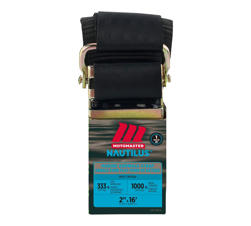 MotoMaster 1,000-lb Marine Gunwale Strap, Fully Adjustable, 2-in x 16-ft P8