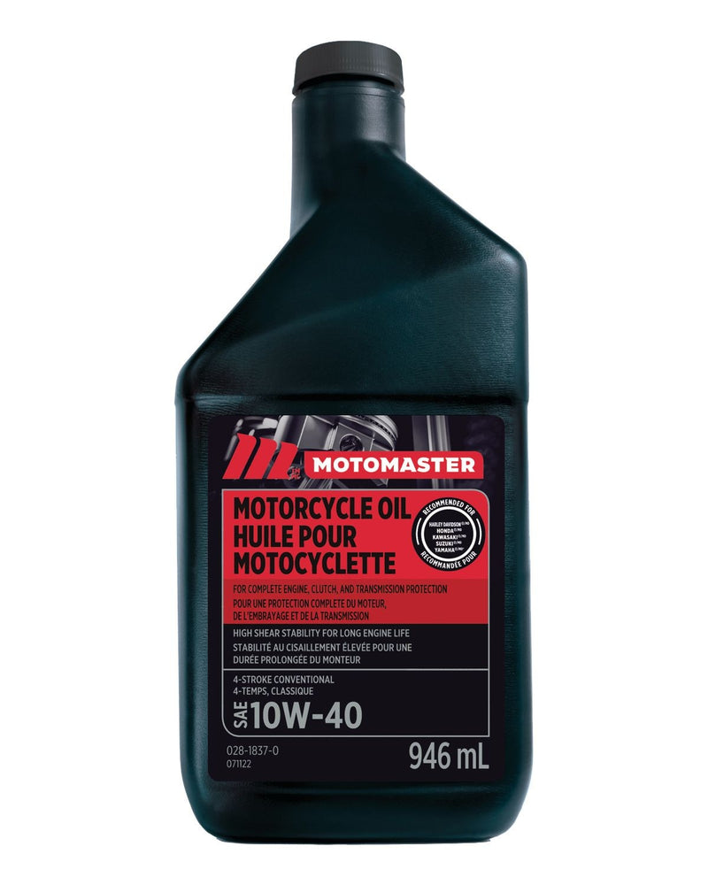MotoMaster 10W40 4-Stroke Motorcycle Oil, 946-mL Y3