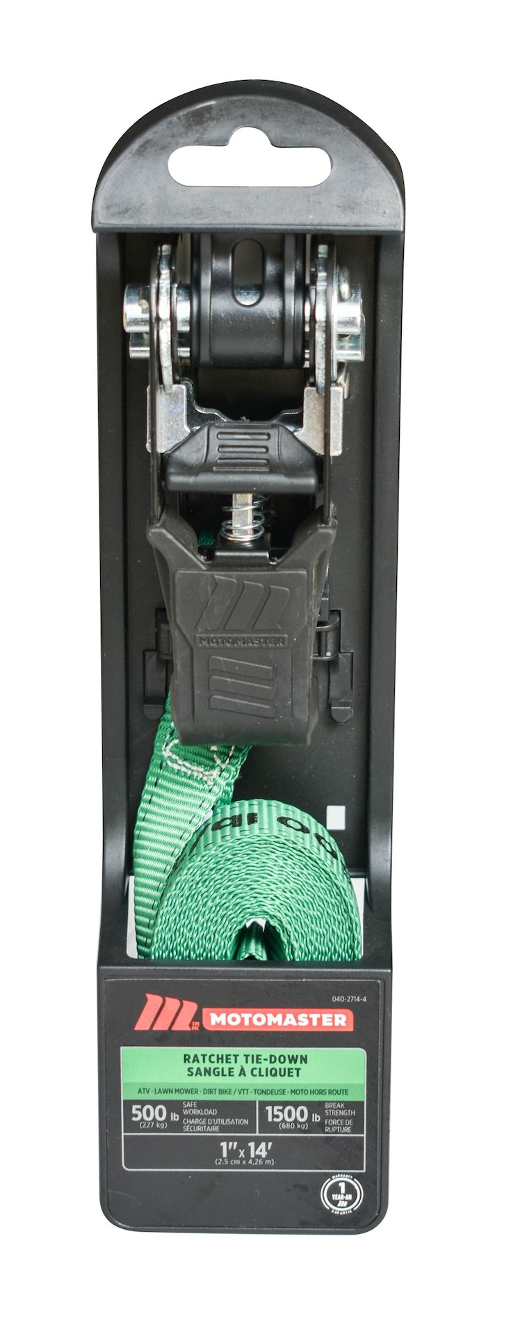 MotoMaster 1,500-lb Endless Padded Ratchet Tie Down Strap, Weatherproof, 1-in x 14-ft G5