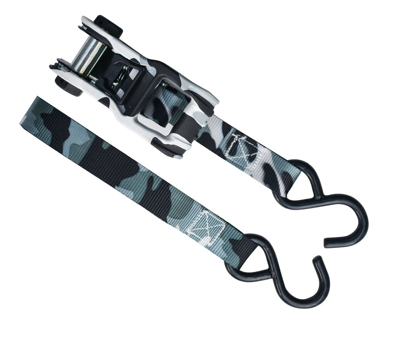 MotoMaster 1,500-lb Snow Camo Ratchet Tie Down, 1-in x 10-ft, 2-pk L2