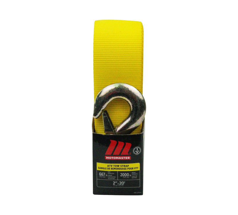 MotoMaster 2,000-lb ATV Tow Strap with Hook, 2-in x 20-ft F2