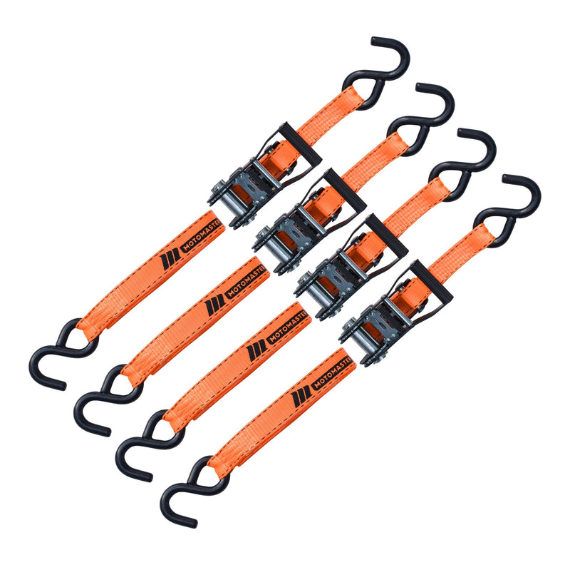 MotoMaster 3,000-lb Heavy Duty Ratchet Tie Down Strap, Non-Padded, 1-in x 10-ft, 4-pk X4