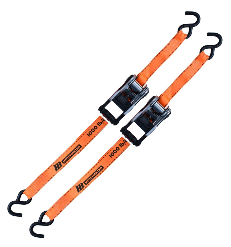 MotoMaster 3,000-lb Heavy-Duty Ratchet Tie Down Straps, with Power Grip Padded Handles, 1.25-in x 10-ft, 2-pk P4