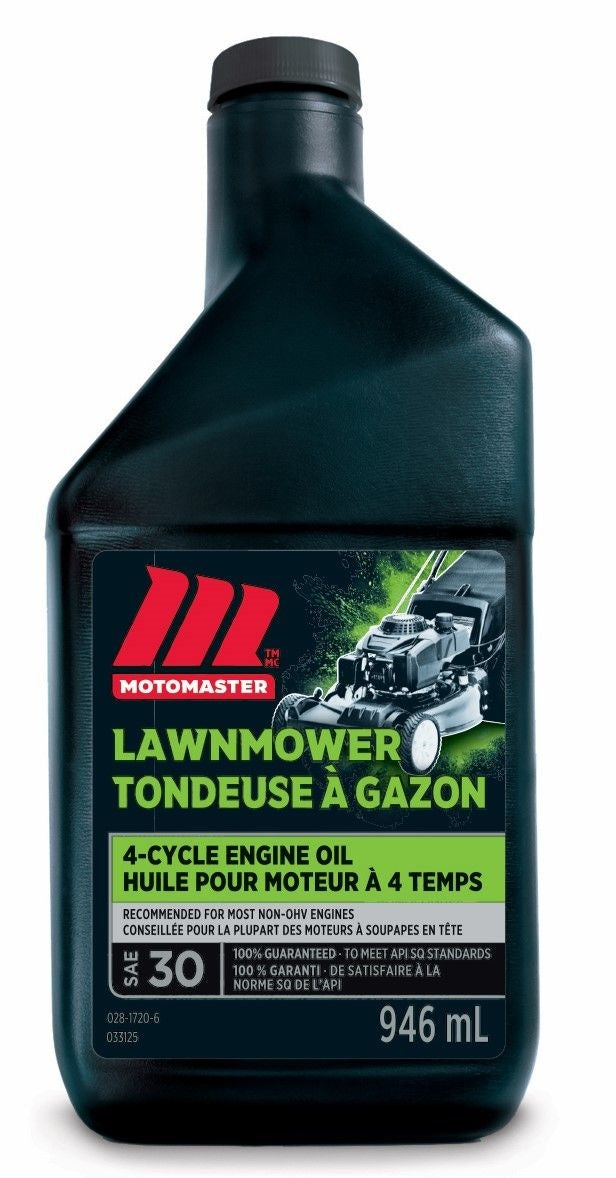 MotoMaster 4-Stroke Lawnmower Engine Oil SAE 30, 946-mL F2