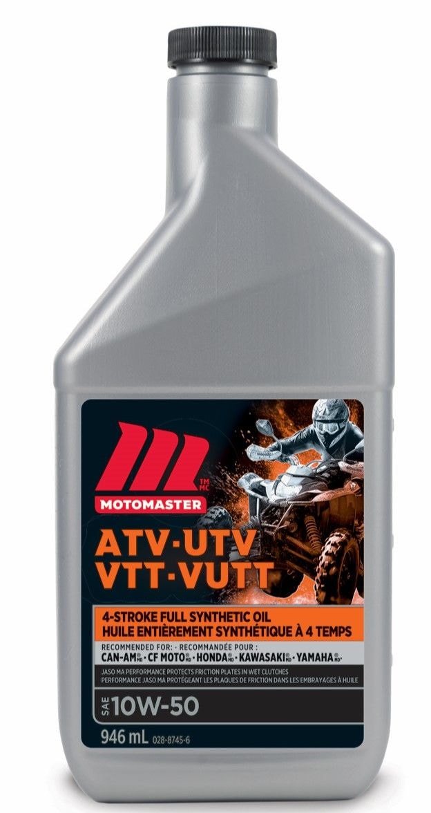 MotoMaster 4-Stroke Synthetic ATV/UTV Engine Oil 10W50, 946-mL N5