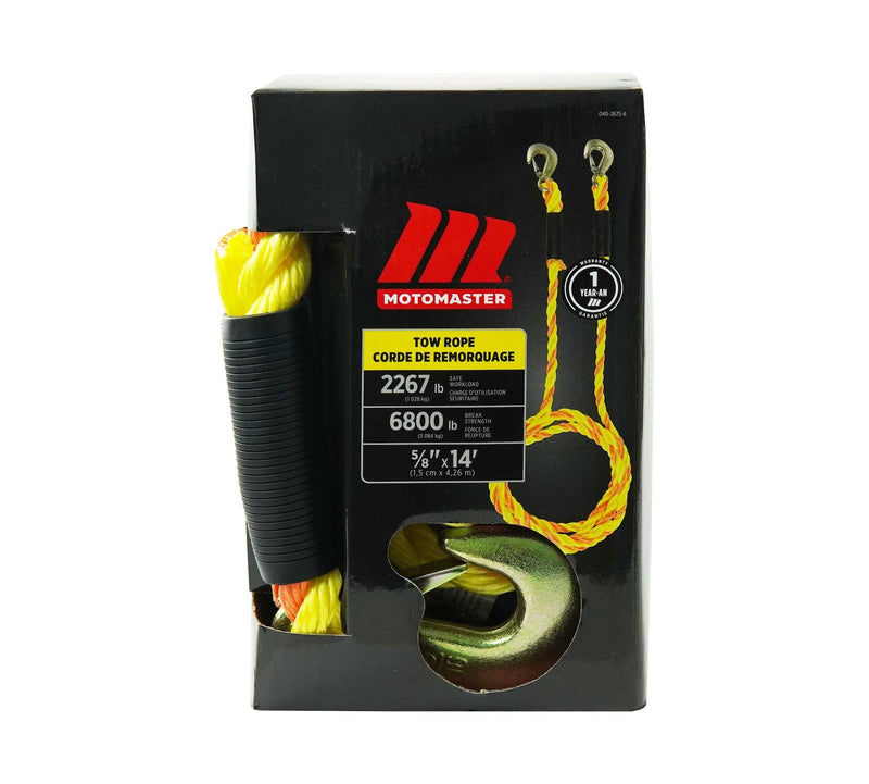 MotoMaster 6,800-lb Tow Rope, with Rust-Resistant Hooks, 5/8-in x 14-ft F8
