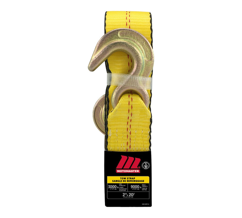 MotoMaster 9,000-lb Tow Strap with Rust-Resistant Hooks, 2-in x 20-ft X4