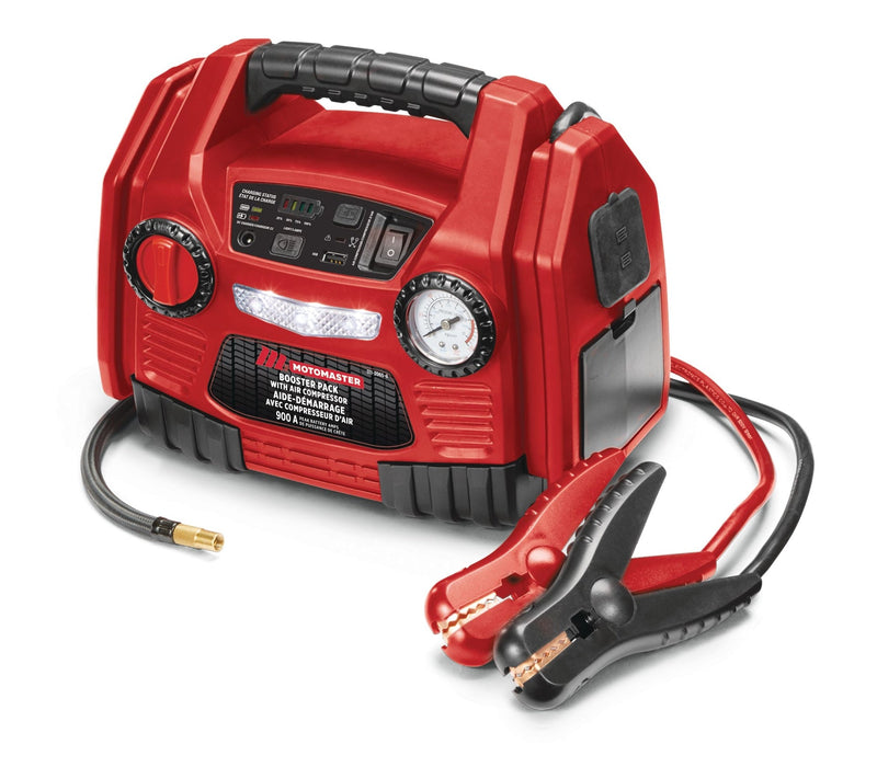 MotoMaster Booster Pack/Jump Starter, with Air Compressor, 900 Peak Amp, 12V I8