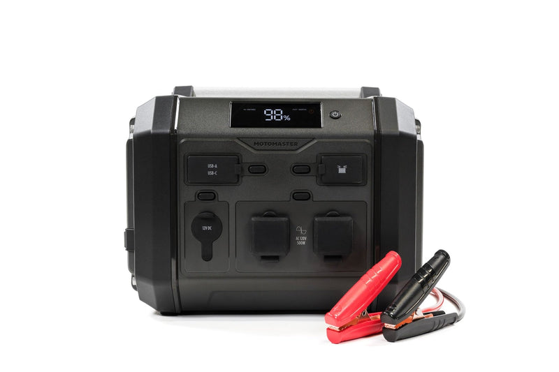 MotoMaster Eliminator PowerBox Surge 500 Lithium Portable Power Station and Booster Pack/Jump Starter J1