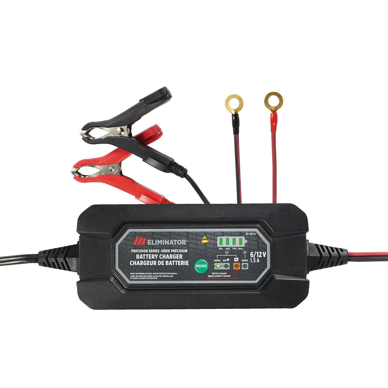 MotoMaster Eliminator Precision Series Smart Battery Charger/Maintainer, Fully Automatic, 1.5-Amp, 6V/12V O4