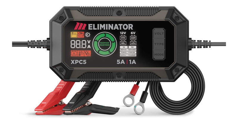 MotoMaster Eliminator Precision Series XPC5 Smart Battery Charger/Maintainer/Desulphator, 5/1-Amp, 6V/12V Z9