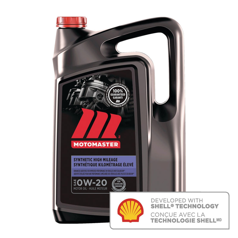 MotoMaster High Mileage 0W20 Synthetic Engine/Motor Oil, 5-L G4