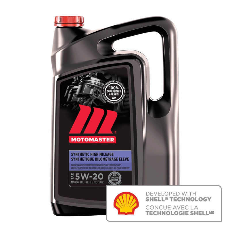 MotoMaster High Mileage 5W20 Synthetic Engine/Motor Oil, 5-L V3