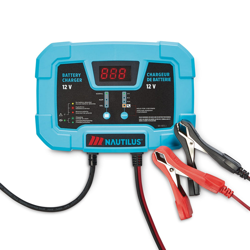 MotoMaster Nautilus Smart Battery Charger/Maintainer, 15/8/2-Amp, 12V I4
