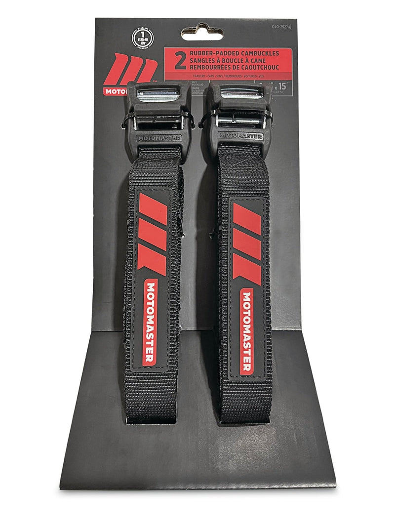 MotoMaster Rubber Padded Cam Buckle Tie Down Straps, 2-pk Y6
