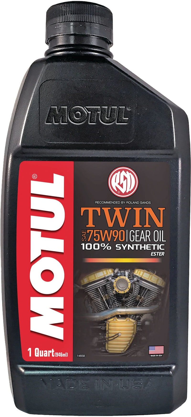 Motul Twin Synthetic Gear Motorcycle Oil 75W90, 946-mL M8