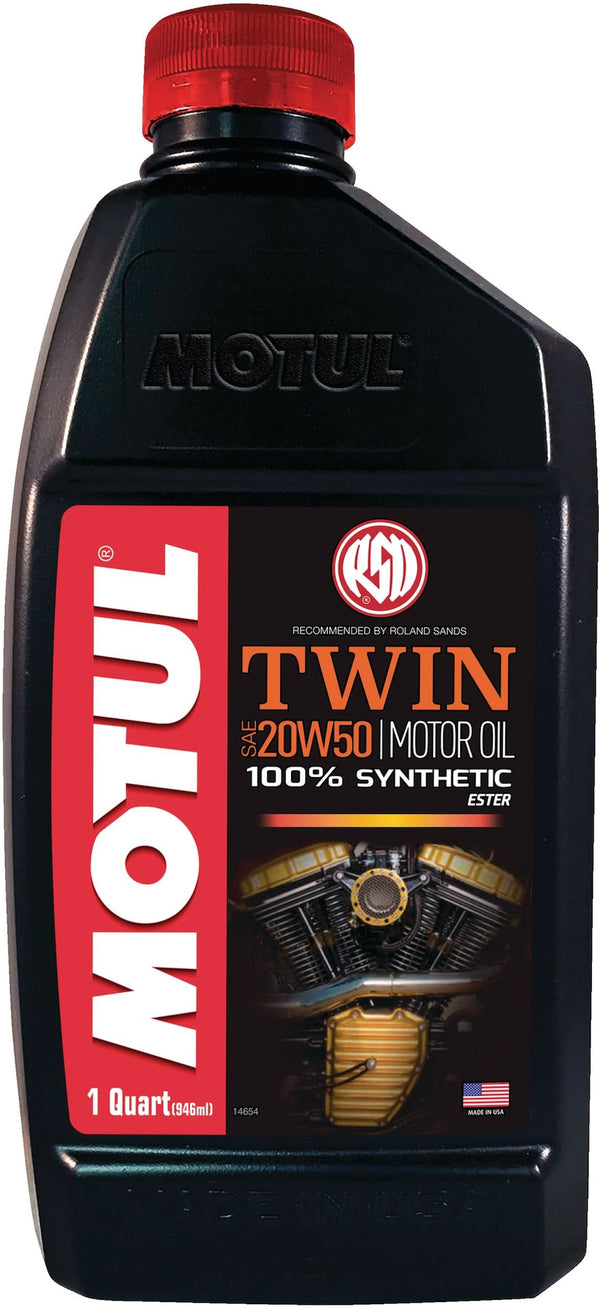 Motul Twin Synthetic Motorcycle Motor Oil 20W50, 946-mL W0