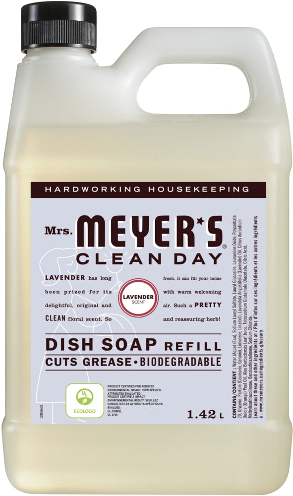 Mrs. Meyer's Clean Day Liquid Dish Soap Refill, Assorted Scents, 1.42-L U9