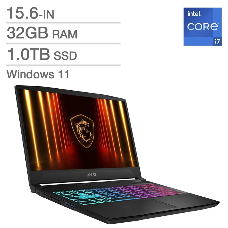 MSI Katana 15 HX 15.6-in. Gaming Laptop, Intel Core i7-14650HX - 32GB RAM, 1TB SSD, 8GB NVIDIA GeForce RTX 5060 O1