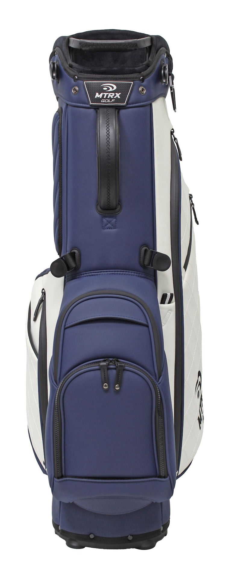 MTRX 5-Way Top Polyurethane Golf Stand Bag, White/Navy V9