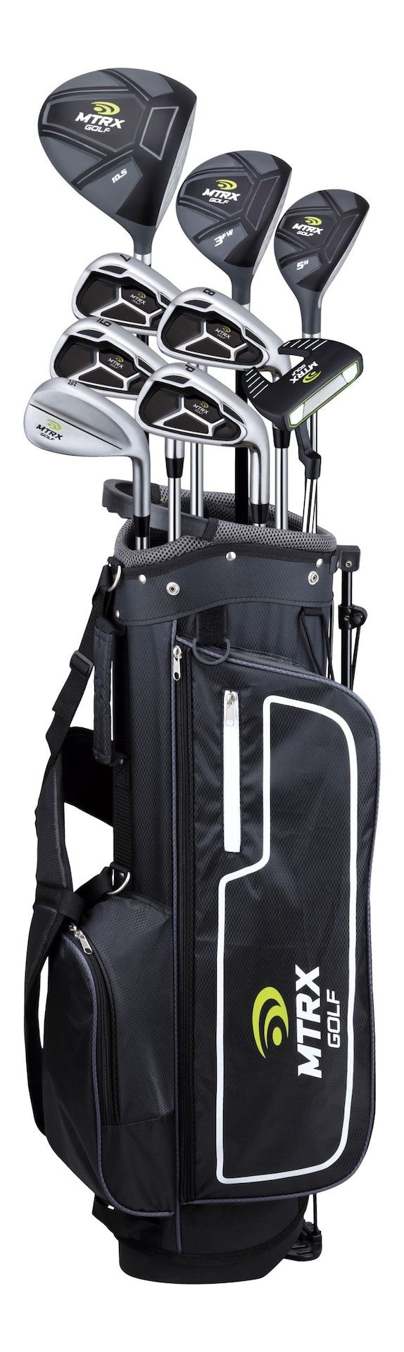 MTRX Men's Complete Golf Club Set with Golf Stand Bag, Black O6