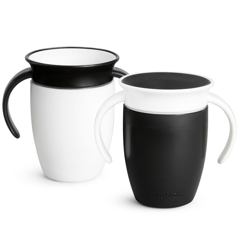 Munchkin Miracle 360° Black & White Trainer Cup, 7-oz, 2-pk Q3