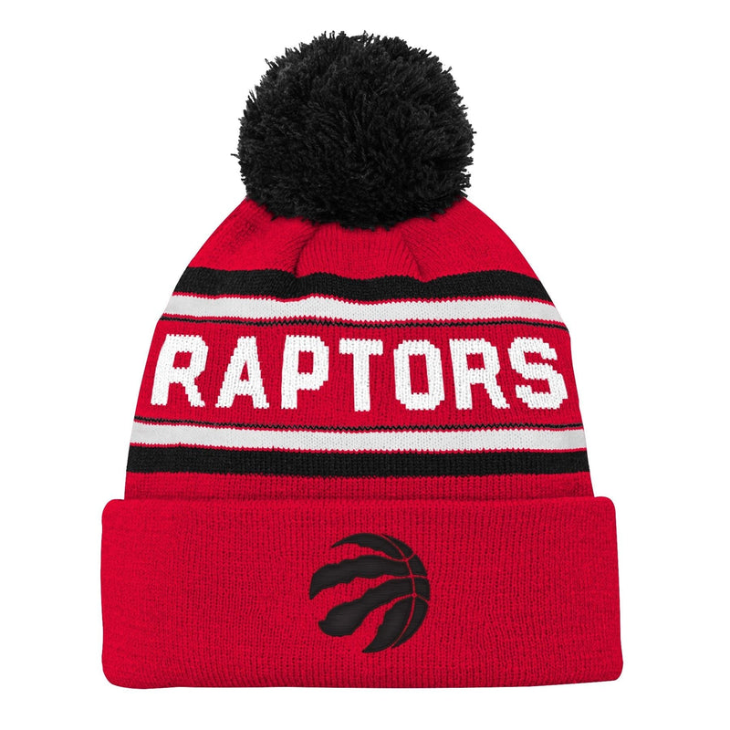 NBA Raptors Jacquard Cuffed Knit With Pom, Acrylic Knit, Regular Size A3