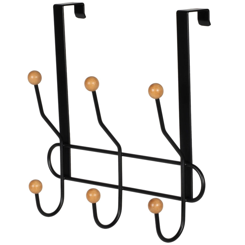Neatfreak 11.2" Over The Door Metal 3 Hook, Black T9