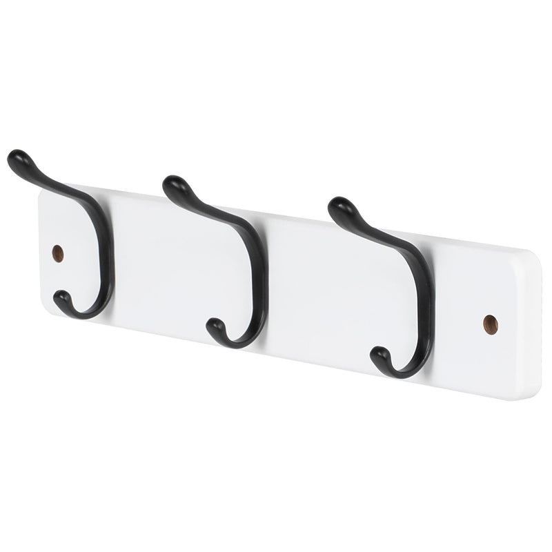 Neatfreak 13.6" Modern Wall 3 Hook Rack, White X1
