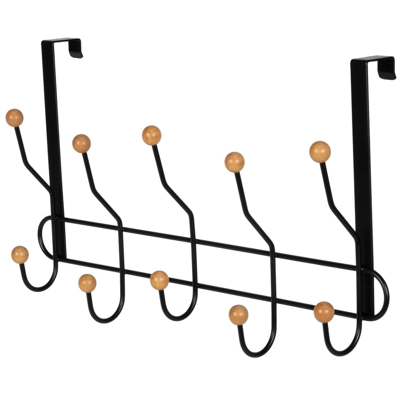 Neatfreak 19" Over The Door Metal 5 Hook, Black D3
