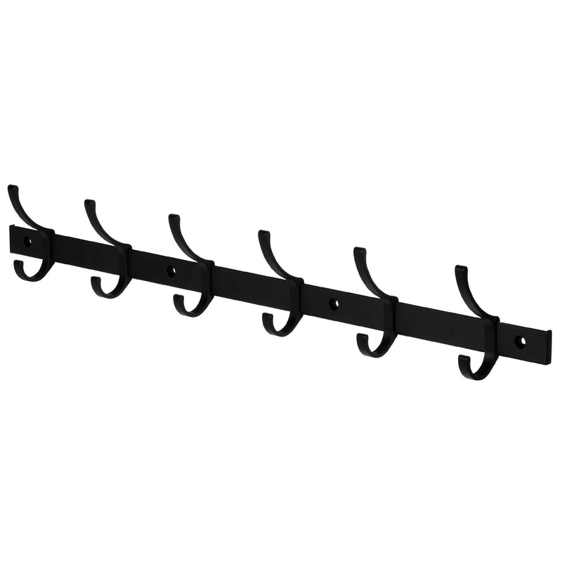 Neatfreak 26.4" Aluminum Wall 6 Hook, Black T8