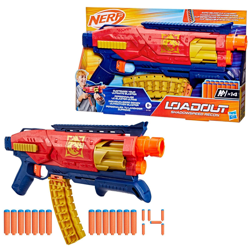 NERF Loadout Shadowspeed Recon Dart Blaster with Dart Storage Attachment and 14 N1 Darts Z0