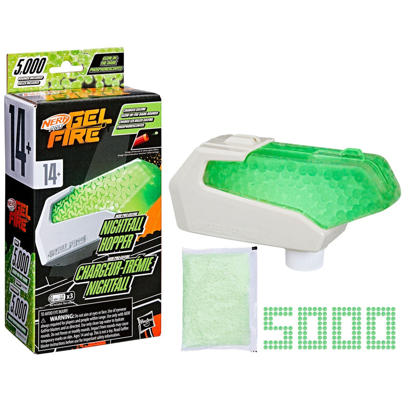 Nerf Pro Gelfire Glow In The Dark Nightfall Hopper with 5000 Gelfire Rounds D3