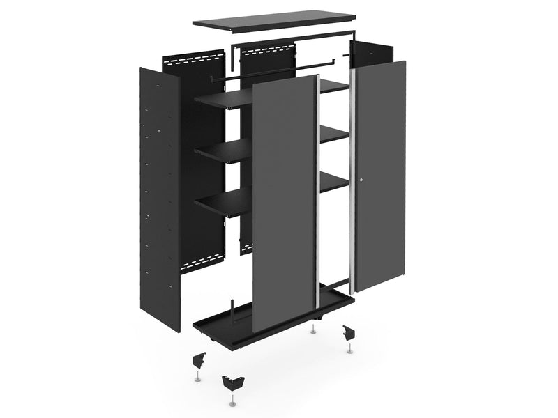 NewAge Bold 3.0 Series 24-Gauge Steel Garage Cabinetry Set with Stainless Steel Top, Partial Assembly, 96-in x 18-in x 72-in, 6-pc O0