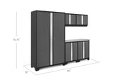 NewAge Bold 3.0 Series 24-Gauge Steel Garage Cabinetry Set with Stainless Steel Top, Partial Assembly, 96-in x 18-in x 72-in, 6-pc