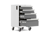 NewAge Bold 3.0 Series Lockable 4-Drawer Rolling Tool Cabinet, Fully-Welded, 600-lb Capacity, White/Platinum, 21-in